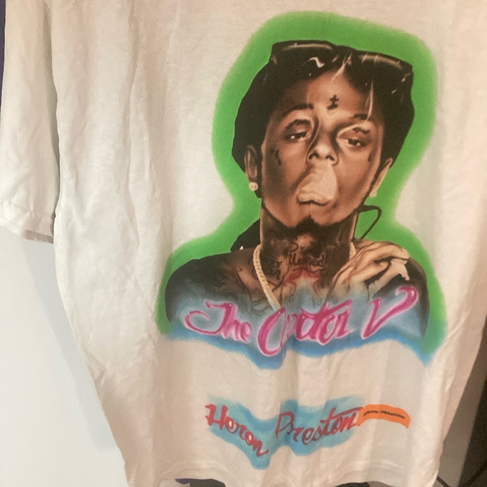Lil Wayne x horn Preston air bush tee L